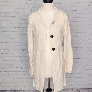 Cato Long Cream Hooded Sweater M